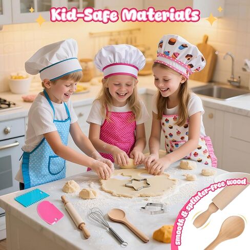 Lovestown Kids Cooking and Baking Tets ، 32pcs Kids Chef Hat and Apron Play Play Toys for Toddler Gift in Saudi Arabia