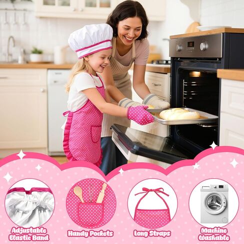 Lovestown Kids Cooking and Baking Tets ، 32pcs Kids Chef Hat and Apron Play Play Toys for Toddler Gift in Kuwait
