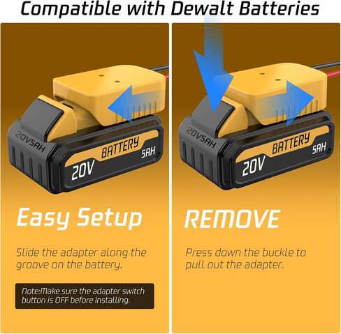محول عجلة الطاقة لبطاريات DeWalt 20V بطاريات محول بطارية محول مع محول التبديل والصمامات والأسلاك وتسخير الأسلاك Connerctor & 12 سلك AWG لـ DIY RC Car Adapter Kit in Kuwait