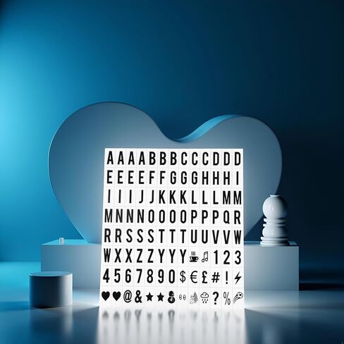 مجموعة 104pcs أسود لضوء سينمائي رسائل وأرقام علامات سوداء للرسالة مربعات مربعات مربع A4 A4 ، والفصول الدراسية ، ولوحات العرض 65.4x35mm (لم يتم تضمين مربع مصباح LED) in Saudi Arabia