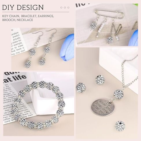 120 PCS 10MM RHINESTONE حبات لصنع المجوهرات ، 12 ألوانًا مختلطة لامعة شامبالا ديسكو كرات ، عيد الميلاد البلوري للبريق لقلادة بيسبول سوار قرط و DIY in Saudi Arabia