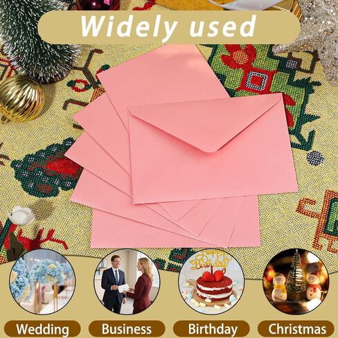 A7 مظاريف وردية ذاتية الخارق ذاتية 50 قطعة - 5 × 7 بوصات (5.31 × 7.67in) Premium 120g Pearl Glitter Paper - قابلة للطباعة وقابلة للكتابة لدعوات الزفاف ، وبطاقات المعايدة - تشمل ملصقات الذهب in Kuwait