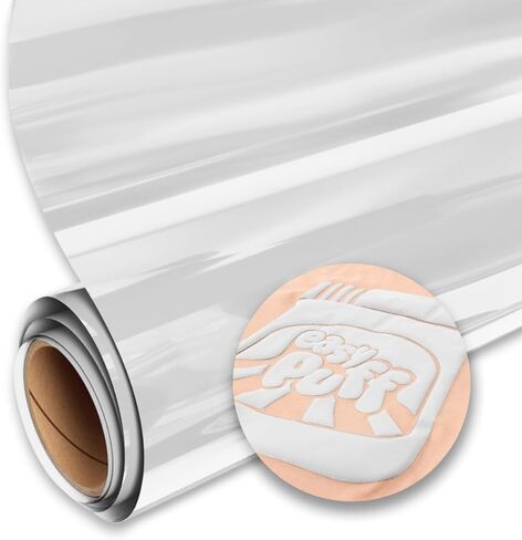 SISER EASY PUFF HTV 11.8 "x5ft - فينيل نقل الحرارة المنتفخ (أبيض) - متوافق مع سيزر ، كريكوت ، وقطع ظلية - CPSIA معتمد in Saudi Arabia