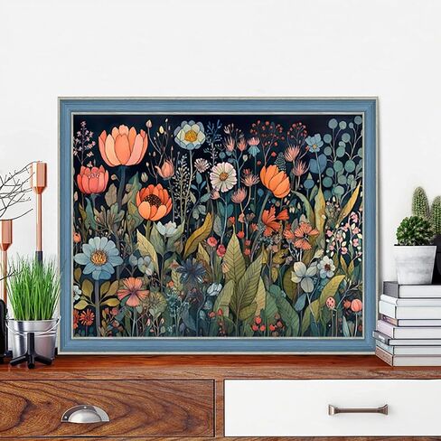 GemZono Diamond Painting Kits for Adults, Flower 5D Diamond Art Kits for Beginner DIY Full Drill Diamond Dots Crystal Craft Kits for Home Wall Decor Gifts 11.8x15.7 inch in Kuwait