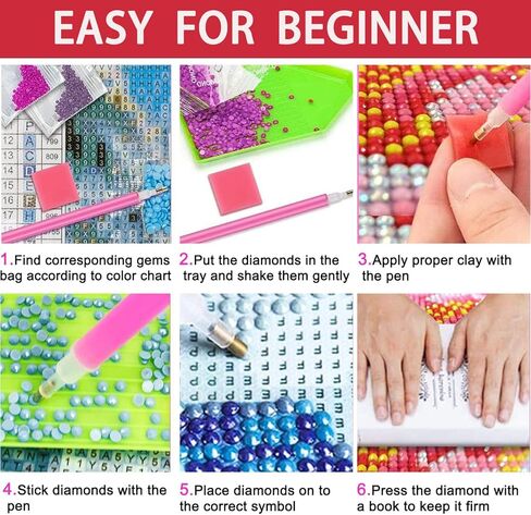 Liccyy Ligcyy 5D Diamond Art Painting Kits للبالغين المبتدئين في سن المراهقة مع أدوات ، DIY Crystal Crystal Drill Bead Art Paints بأرقام هدية ديكور الجدار المنزلي ، 15.7 × 27.5 بوصة/مستديرة ، كرتون in Kuwait