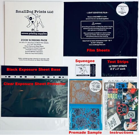 SmallDog Prints Zoom Screens Film Pack: 8.5"x11" Film Sheets (Make Custom Photo Emulsion Screen Stencils & Screen Print - Clay, Bisque, Polymer Clay, Paper, Gel Plates, t-Shirts, etc.) in Saudi Arabia