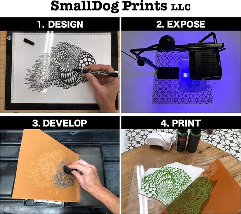 SmallDog Prints Zoom Screens Film Pack: 8.5"x11" Film Sheets (Make Custom Photo Emulsion Screen Stencils & Screen Print - Clay, Bisque, Polymer Clay, Paper, Gel Plates, t-Shirts, etc.) in Saudi Arabia