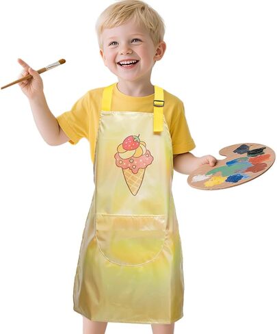 Kids Aprons with Pocket Cooking Baking Kitchen Art Cute Chef Apron for Boys Girls in Saudi Arabia