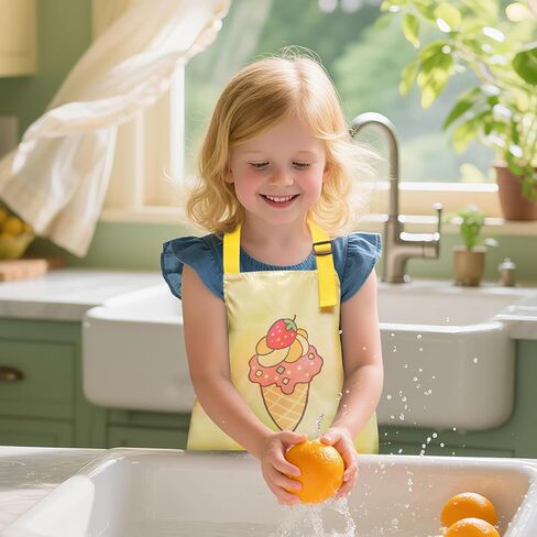 Kids Aprons with Pocket Cooking Baking Kitchen Art Cute Chef Apron for Boys Girls in Saudi Arabia