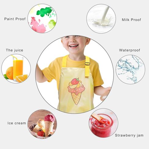 Kids Aprons with Pocket Cooking Baking Kitchen Art Cute Chef Apron for Boys Girls in Saudi Arabia