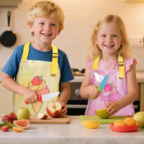Kids Aprons with Pocket Cooking Baking Kitchen Art Cute Chef Apron for Boys Girls in Saudi Arabia