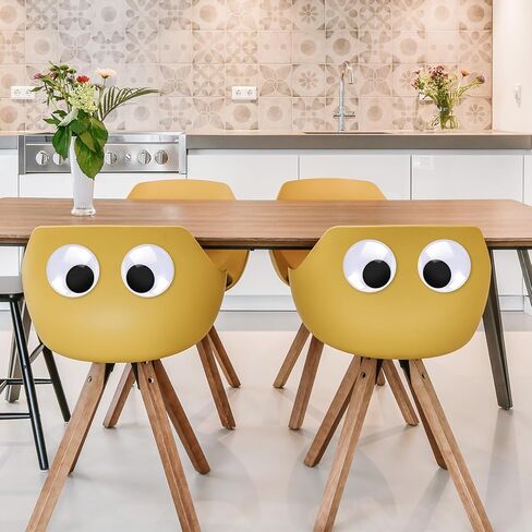Piriuuo 6 Pieces Giant Googly Eyes, Googly Eyes Self Adhesive Large Wiggle Googly Eyes Sticker Wiggle Eyes Black White Plastic Googly Eyes for DIY Crafts Decoration (5cm, 8cm, 10cm) in Saudi Arabia