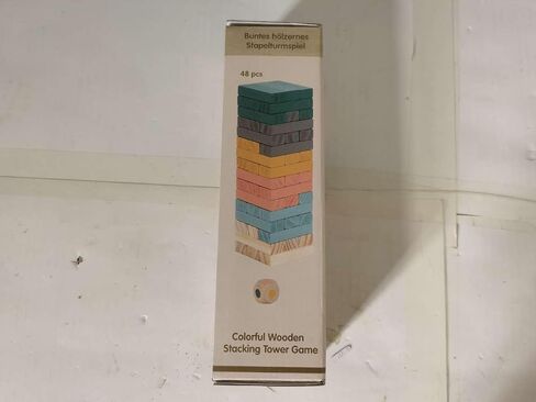 Wooden Blocks Stacking Games, 48PCS Tumbling Stacking Blocks Game for Kids and Families, Wood Colorful Balancing Blocks Montessori Toys for Kids in Kuwait
