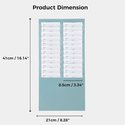 24-Slot Wall-Mounted Time Card Holder Rack For Attendance – Ideal For Office Or Industrial Use in Saudi Arabia