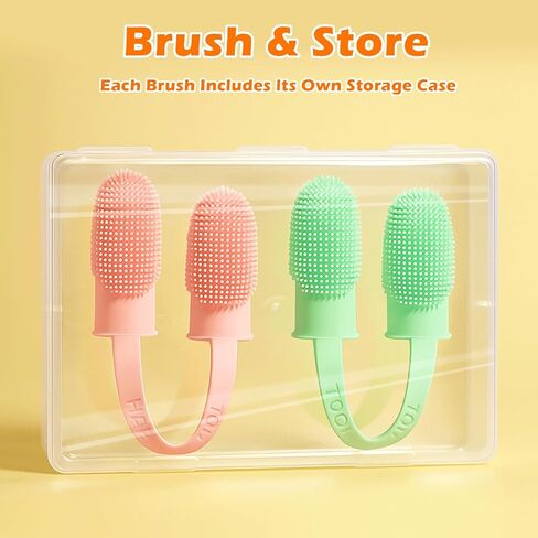 Dog Toothbrush, Dogs Tooth Brushing Kit, Cat Tooth Brush for Small to Large Dogs & Puppies, 2Pack Double Finger Toothbrush for Dog Teeth 360 Cleaning & Dental Care in Saudi Arabia