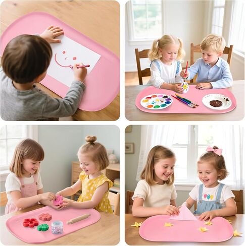 الحصير الفنية للسيليكون للأطفال 24 "× 16" ، حصيرة الحرف السيليكون مع الحواف المرتفعة ، حصيرة الطلاء ل DIY ، الطلاء ، الحرف ، الطين ، صنع المجوهرات (الأزرق) in Kuwait