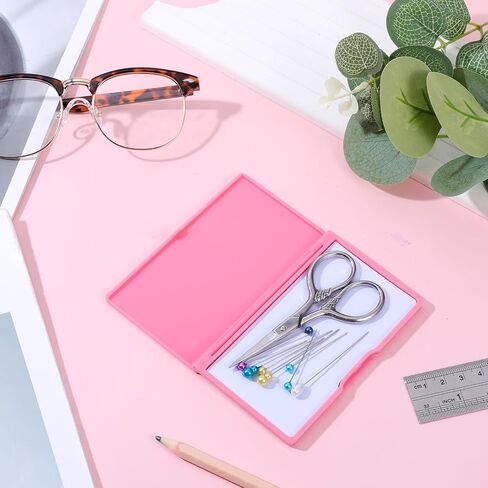 Piriuuo Magnetic Needle Case, Sewing Needle Holder Rectangle Magnetic Needles Holder Portable Sewing Needles Box Sewings Needled Storage Box Sewings Supplies Organizer for Pin Holders (Pink) in Saudi Arabia