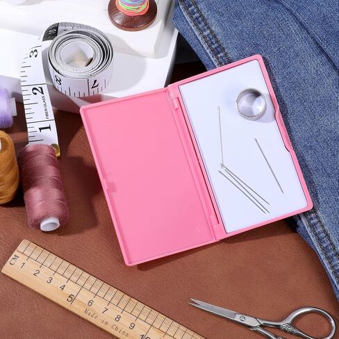 Piriuuo Magnetic Needle Case, Sewing Needle Holder Rectangle Magnetic Needles Holder Portable Sewing Needles Box Sewings Needled Storage Box Sewings Supplies Organizer for Pin Holders (Pink) in Saudi Arabia