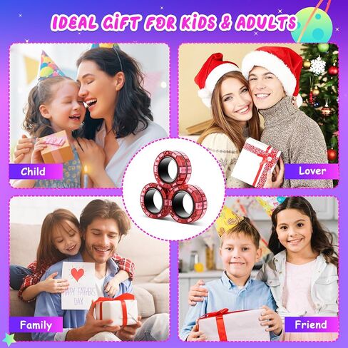 حلقات غزل مغناطيسية-ألعاب مغناطيسية من 3 عبوات للمراهقين والكبار-لعبة مكتب تخفيف الإجهاد للتركيز والقلق و ADHD-تفضل الحفلات ومتعة المكاتب in Saudi Arabia
