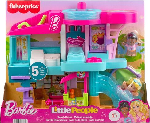 Fisher-Price Little People Toddler Toy Barbie Beach House Playset, Figures and Accessories for Preschool Pretend Play Kids Ages 18+ Months in Saudi Arabia