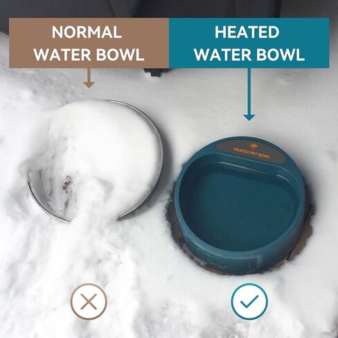 Dog Heated Water Bowl for Outdoor No Freeze Water Bowl with Chew Resistant Cord, 2.2L, Black in Kuwait
