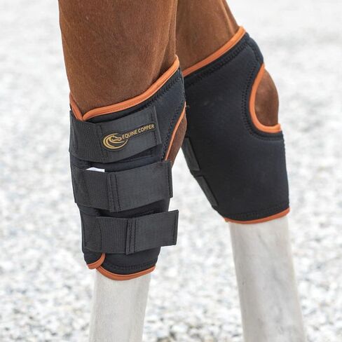 Schneiders Equine Copper Hock Wraps | المساعدات في استرداد إصابات هوك | المواضيع النحاسية المنسوجة للعلاج الممتد | مثالي للإغاثة من التهاب المفاصل | بناء النيوبرين التنفس in Saudi Arabia