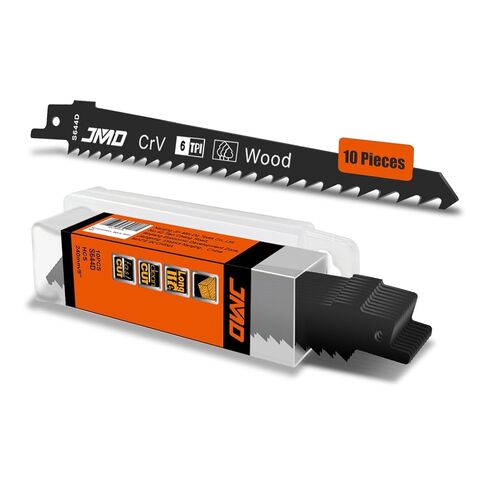 JMD 10-Piece S644D Reciprocating Saw Blades Wood 6TPI Reciprocating Saw Blade Set for Wood 152mm Wood Cutting Saw Blades Compatible with Bosch Dewalt Makita etc in Kuwait