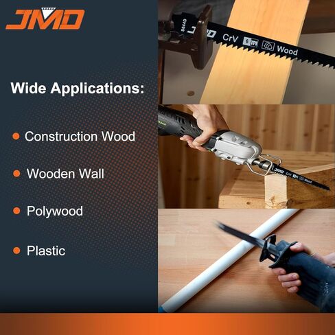 JMD 10-Piece S644D Reciprocating Saw Blades Wood 6TPI Reciprocating Saw Blade Set for Wood 152mm Wood Cutting Saw Blades Compatible with Bosch Dewalt Makita etc in Kuwait