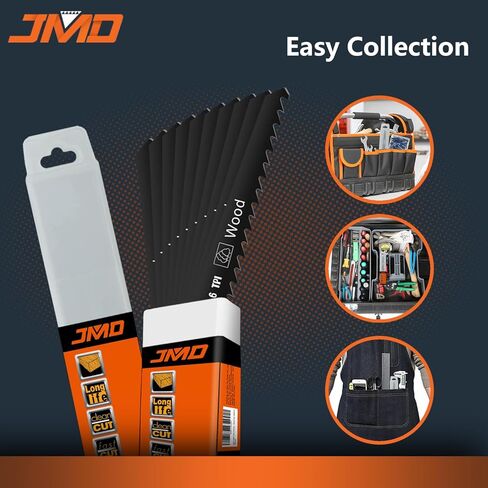 JMD 10-Piece S644D Reciprocating Saw Blades Wood 6TPI Reciprocating Saw Blade Set for Wood 152mm Wood Cutting Saw Blades Compatible with Bosch Dewalt Makita etc in Kuwait