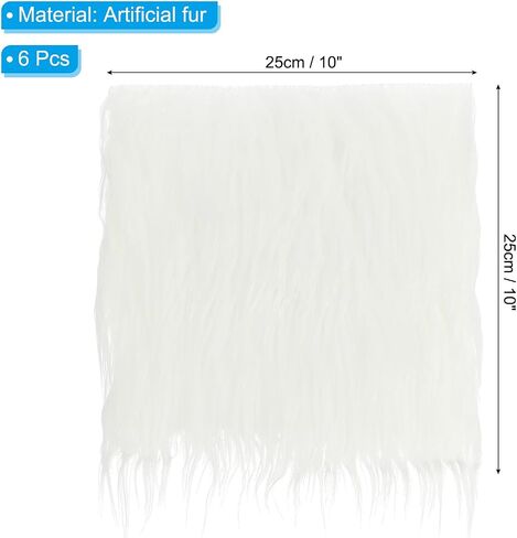 Patikil Plush Faux Fur Frace Square ، 6 PCs 10 × 10 بوصة Faux Fuc Fur Patches Cuts Fur Craft Fur for Diy Christmas Halloween Gnome Beard ، Light Purple in Saudi Arabia
