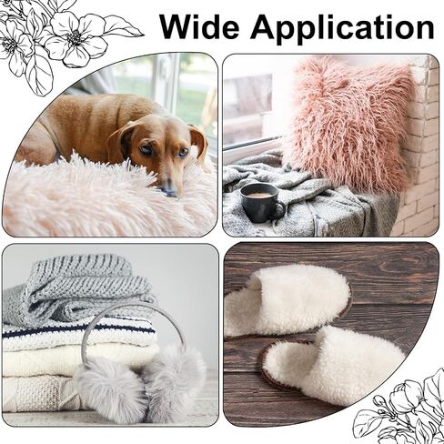 Patikil Plush Faux Fur Frace Square ، 6 PCs 10 × 10 بوصة Faux Fuc Fur Patches Cuts Fur Craft Fur for Diy Christmas Halloween Gnome Beard ، Light Purple in Saudi Arabia