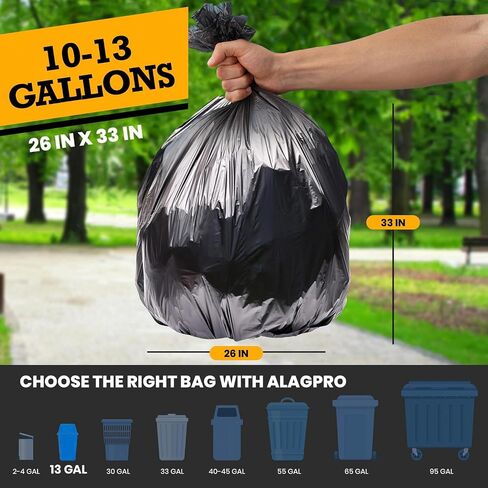 ALAGPRO® 50 Premium Dog Waste Station Can Liners -1 Roll of 50 bags - Standard Size 26" W x 33" L (10-13 gallons) - Heavy Duty Pet Poop Trash Can Bags, 40% Thicker than Competitors Bags (1.1 mil) in Saudi Arabia