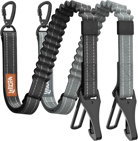 Dog Seat Belt, Dog Car Seat Belt Bungee, Car Harness for Pet with Buckle & Hook Latch, Safety Leash Vehicle, Adjustable Reflective Pet Vehicle Tether, 360° Swivel Lock Clasp, Black in Kuwait