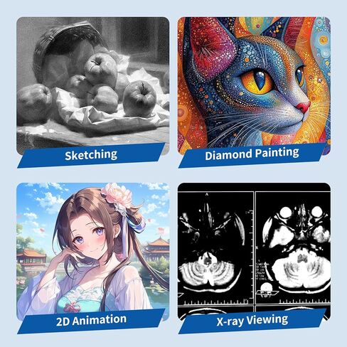 Rechargeable A3 LED Light Pad, 6-Levels Brightness & Adjustable Stand for Diamond Painting, Tracing, Art Large Drawing Board with Clip (16.5"x11.7") in Kuwait