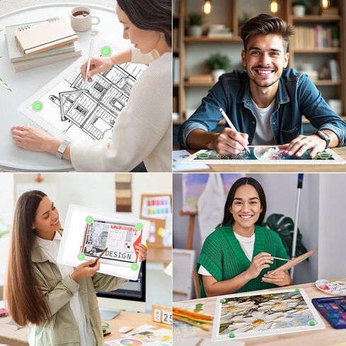 KOBAIBAN A3 Magnetic Light Pad with Bag, Rechargeable Diamond Art Light Board with Side Physical Buttons, 3 Color Light Modes Super Bright Light Table Light Box for Tracing, Drawing, Sketching (White) in Saudi Arabia