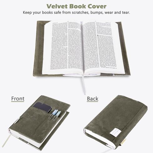 Book Covers for Paperbacks, Velvet Book Cover for Book lovers, Fabric Book Cover with Pockets for Book Suppliers, Reusable Book Covers for Soft Cover Books, Book Protector for Bibles, AA Book in Kuwait