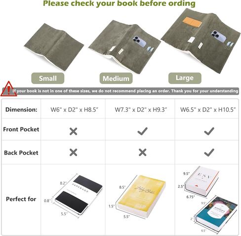 Book Covers for Paperbacks, Velvet Book Cover for Book lovers, Fabric Book Cover with Pockets for Book Suppliers, Reusable Book Covers for Soft Cover Books, Book Protector for Bibles, AA Book in Kuwait