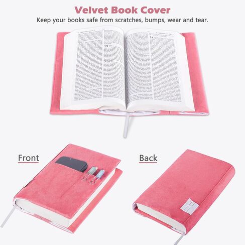 Book Covers for Paperbacks, Velvet Book Cover for Book lovers, Fabric Book Cover with Pockets for Book Suppliers, Reusable Book Covers for Soft Cover Books, Book Protector for Bibles, AA Book in Kuwait