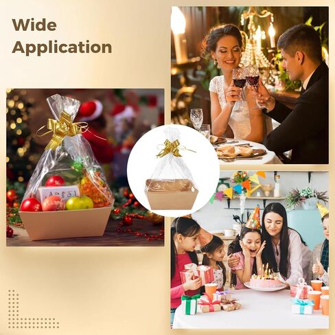 Homaisson 8 PCS Gift Baskets Empty with Bags and Bows, 10 x 12 x 4.5 in Kraft Paper Boxes for Present Wrapping, Wine Packaging, Party Favors, Christmas, Birthday, Wedding, Market Display in Saudi Arabia