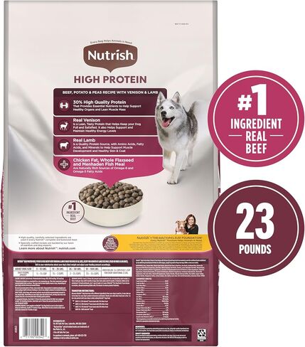 Nutrish High Protein Beef, Potato & Peas Recipe with Venison & Lamb Dry Dog Food, 23 lb. Bag (Rachael Ray) in Kuwait