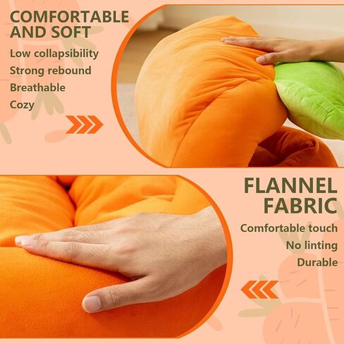 Bunny Bed, Rabbit Bed Carrot Shape, Soft & Machine Washable with Removable Cushion for Guinea Pig Chinchilla Squirrel Hedgehog and Other Small Animals (Carrot Shape) in Kuwait