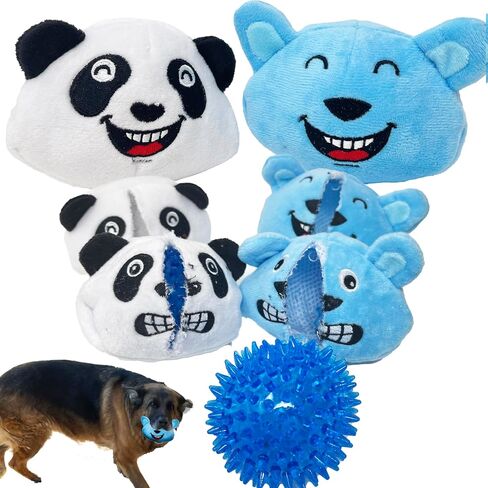 Jalousie Extra-Large Dog Squeaky Toy Interactive Rope Plush Toy for Small Medium Large Breeds Durable Dog Chew Toy (3 Pack 2-in-1 Toys) in Kuwait