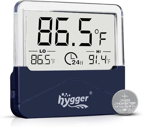 hygger Digital Aquarium Thermometer Records Max Min Temperature Sensor Gauge with LCD Display Stickable Fish Tank Thermometer for Saltwater, Freshwater, Fish, Amphibians, Reptiles in Saudi Arabia