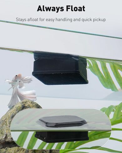 Pawfly Aquarium Magnet Glass Cleaner مع مقياس حرارة رقمي ، 2 في 1 فرشاة مغناطيسات حرارة ، مكشقة طحالب صغيرة بحجم 2 بوصة لأحواض السمك ، فرشاة مغناطيسية قوية لخزانات الأسماك الزجاجية تصل إلى 20 جالون in Kuwait