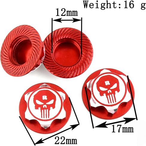 GOOLRC 4PCS 17 مم المكسرات عجلات مقاومة للغبار غير المنقوش مجموعة مكسرات التحكم عن بُعد التحكم في المكسرات المعدنية للمكسرات لـ TRAXXAS X-MAXX SUMMIT 1/8 in Saudi Arabia