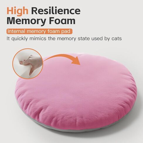Cat Bed Kitten Bed, Washable Round Cat Beds for Indoor Cats, Super Soft Faux Rabbit Fur Small Kitten Bed for Puppy and kitten, Fluffy Inner Mat Filling Memory Foam with Anti-Slip Bottom (Gray) in Kuwait