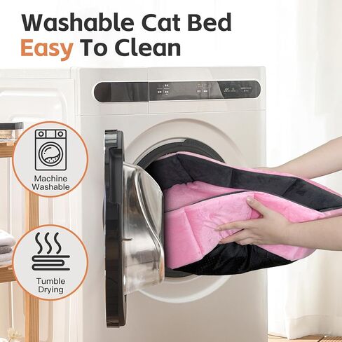 Cat Bed Kitten Bed, Washable Round Cat Beds for Indoor Cats, Super Soft Faux Rabbit Fur Small Kitten Bed for Puppy and kitten, Fluffy Inner Mat Filling Memory Foam with Anti-Slip Bottom (Gray) in Kuwait