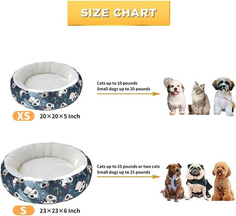 Circular Calming Dog & Cat Bed Anti-Anxiety Washable with Anti Slip Backing Donut Cuddler with Cute Jacquard Patterns for Cat and Small Puppy (XS-20in, Sunflower) in Saudi Arabia