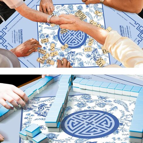 22 x 22 Inch Mini Mahjong Mat with Rules for Travel Set Chinoiserie Non-Slip Noise Reduction Game Mat Multi Purpose Game Table Cover for Mahjong Card Board Tile Games in Saudi Arabia