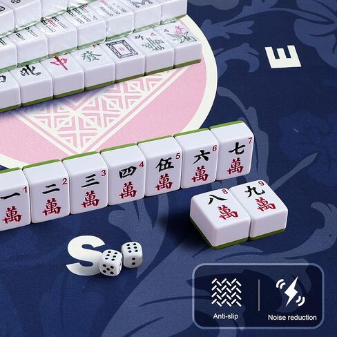 Mahjong Mat for Table with Rules, Non-Slip Noise Reduction Gaming Mat 31.5×31.5 Inch for Mahjong/Poker/Board Games/Card Games/Dominoes Games/Cards 2025 in Saudi Arabia